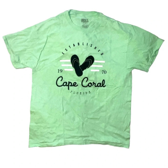Cape Coral Florida T-shirt Destination Flip Flops Beach Size Large - Picture 1 of 6